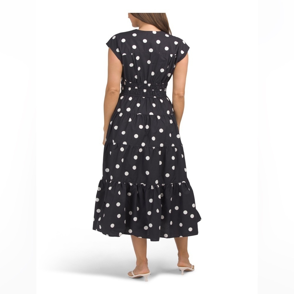 NICOLE MILLER NEW YORK Cotton Lux Polka Dot Maxi Dress - Picture 3 of 3